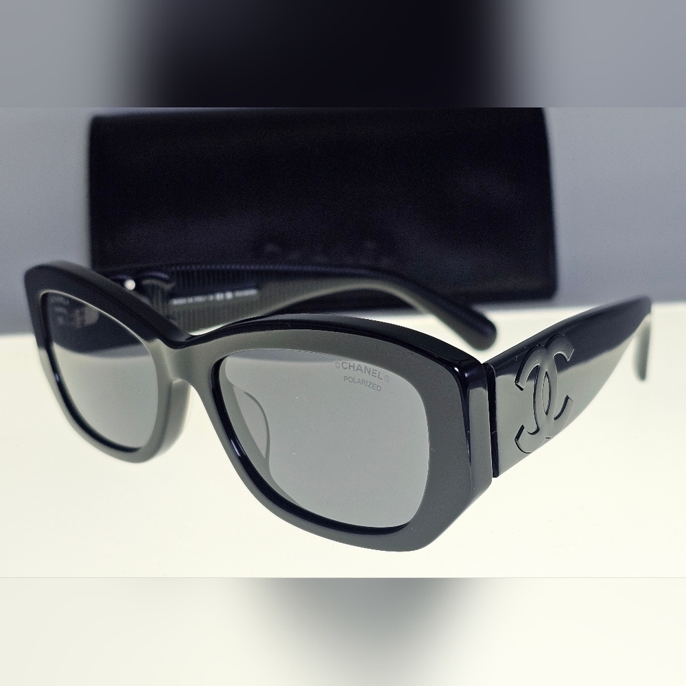 CHANEL CH5493A C.888/T8 Designer Sunglasses | Black Frame | Black & Grey Lenses - Picture 8 of 12